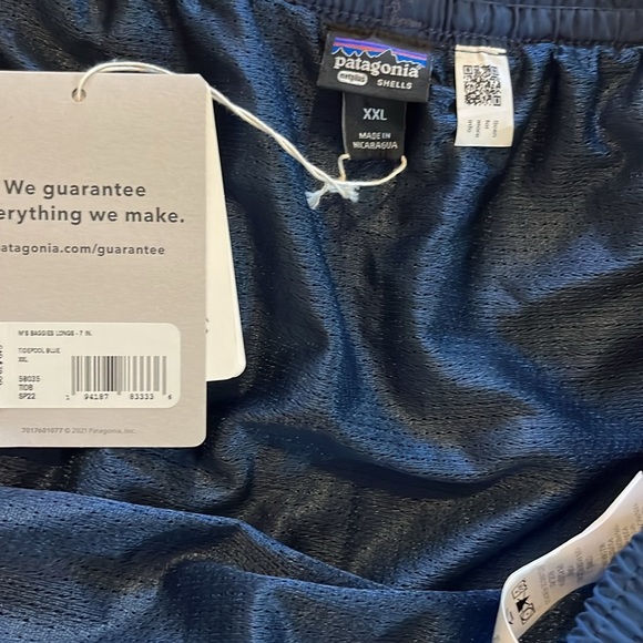NWT Patagonia Men's Baggies Shorts Tidepool Blue 7 in Sz XXL - Picture 2 of 7